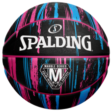 Krepšinio kamuolys SPALDING MARBLE SERIES™ BLACK / PINK / BLUE (6 dydis)